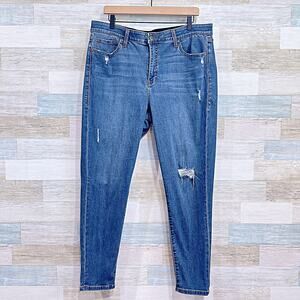 LULAROE Slimming Magic Waistband Skinny Jeans Distressed Stretch Womens 34 16